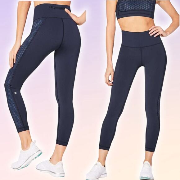 LULULEMON Colour Me Quick 7/8 Tight Sz 4 Midnight Navy Blazer Blue - Picture 1 of 9